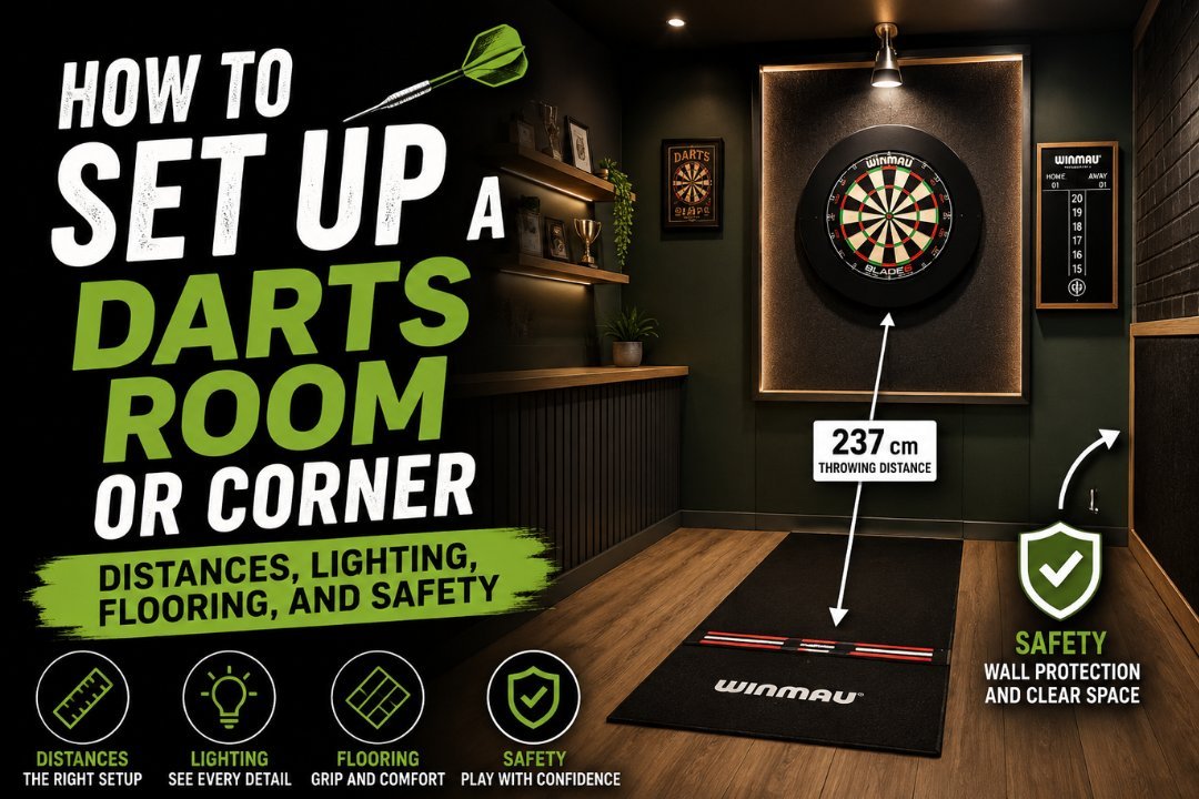 How to set up a darts room or corner – distances, lighting, flooring, and safety
