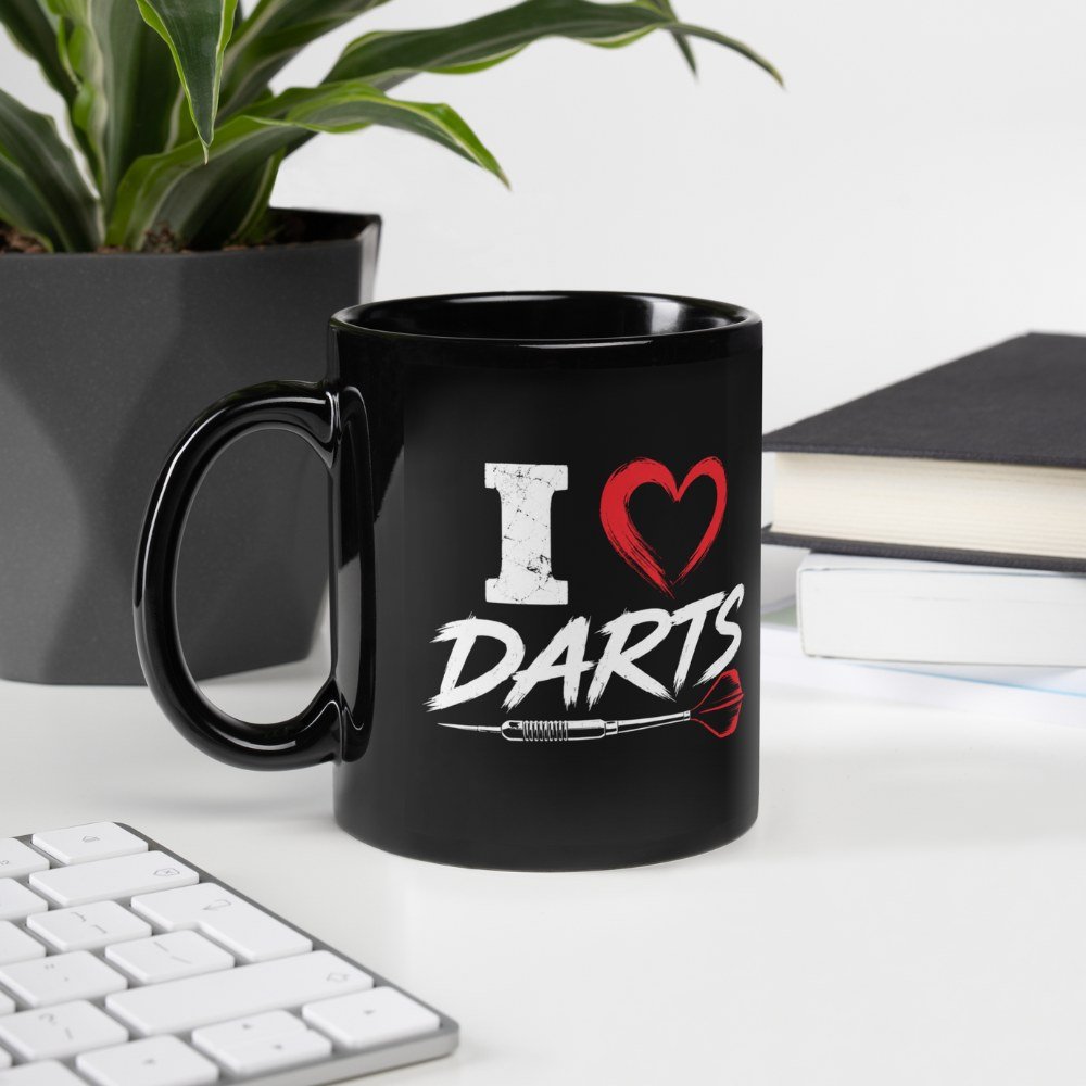 I Love Darts Coffee Mug black