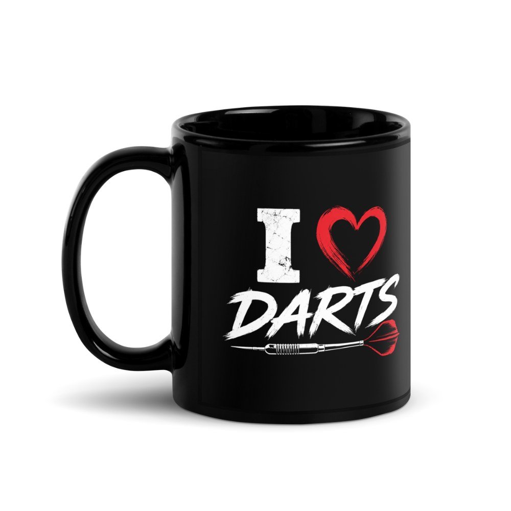 I Love Darts Coffee Mug black